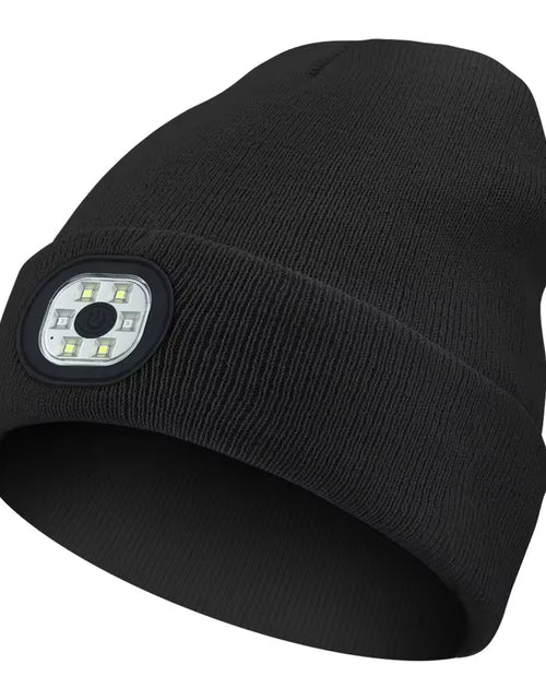 Load image into Gallery viewer, GlowGear™ LED Beanie Hat: USB Rechargeable Winter Headlamp Cap for Warmth &amp; Hands-Free Light
