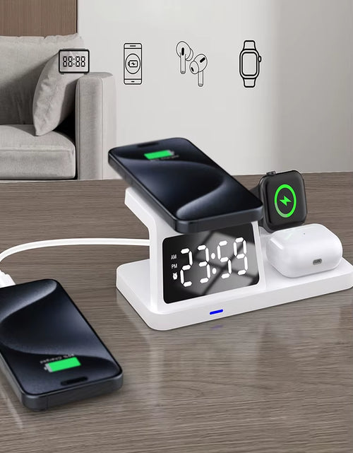 Load image into Gallery viewer, PowerHub Pro 3-in-1: Fast Wireless Charger, Smart Clock &amp; Alarm – All in One Sleek Device
