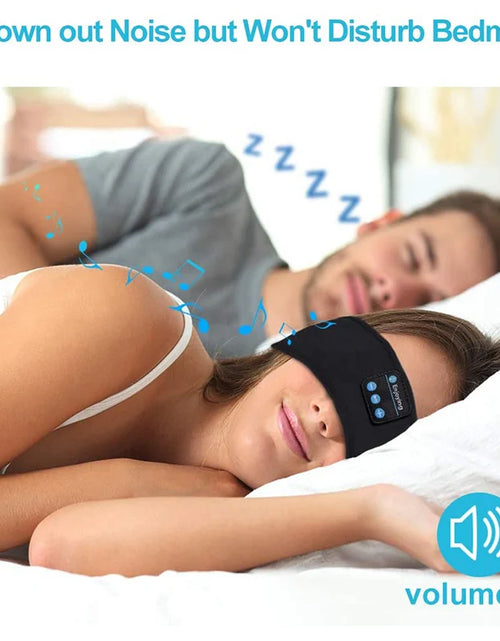 Load image into Gallery viewer, Enjoying Wireless Bluetooth Sleep Headband – Sleep, Sweat, and Stream in Total Comfort

