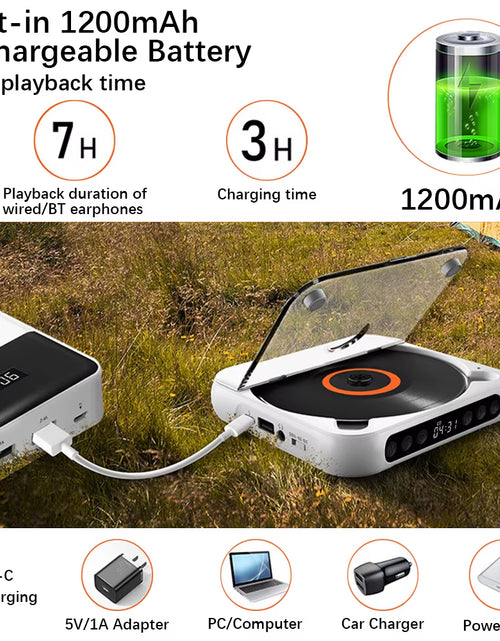 Load image into Gallery viewer, SpinWave™ Portable CD &amp; Bluetooth Music Player – Classic Sound Meets Modern Freedom
