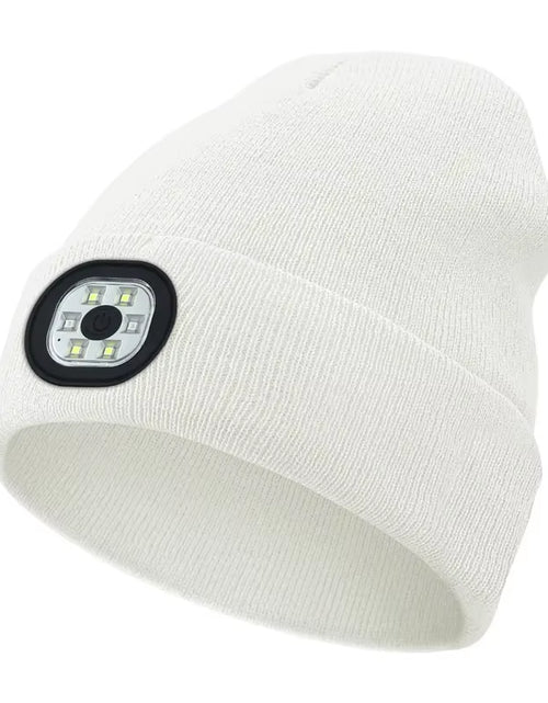 Load image into Gallery viewer, GlowGear™ LED Beanie Hat: USB Rechargeable Winter Headlamp Cap for Warmth &amp; Hands-Free Light

