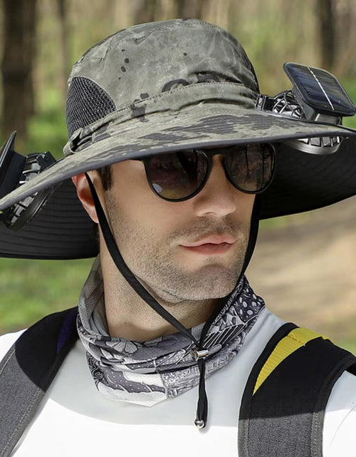 Load image into Gallery viewer, BreezeGuard™ Solar Fan Hat – Cool Comfort Under the Sun
