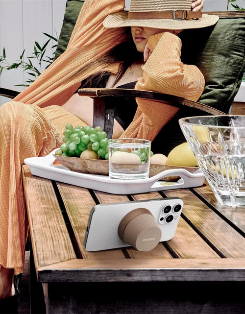 Load image into Gallery viewer, MOMAX 1-Vibe Go: Magnetic Wireless Speaker &amp; Phone Stand with IPX6 Waterproof Protection
