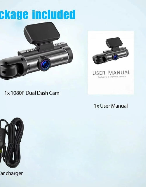Load image into Gallery viewer, 3.16 Inch IPS Screen 1080P Dual Camera Dash Cam for Car with IR Night Vision Loop Recording Wide Angle Lens Car Camera Recorder
