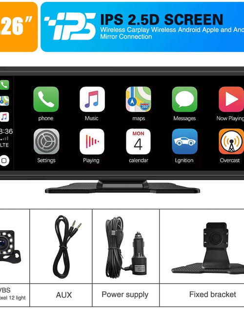 Load image into Gallery viewer, 10.26Inch Wireless Carplay Android Auto Universal Multimedia Video Player IPS Screen Reverse Camera Monitor Bluetooth AUX FM USB
