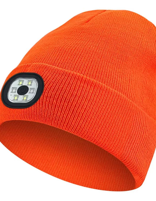 Load image into Gallery viewer, GlowGear™ LED Beanie Hat: USB Rechargeable Winter Headlamp Cap for Warmth &amp; Hands-Free Light
