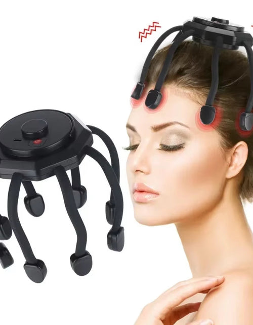 Load image into Gallery viewer, Electric Head Massager Octopus Massager 20 Contracts 5 Modes Scalp Massager 2 Extra Long Contract Red Light Therapy Device
