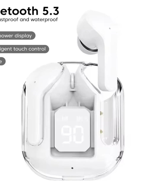 Load image into Gallery viewer, CrystalBeats BT30: Transparent TWS Bluetooth 5.3 Earbuds with Digital Display &amp; Noise Canceling
