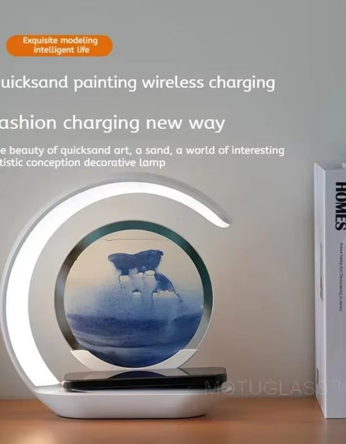Load image into Gallery viewer, GlowSand™ 3-in-1 Hourglass Lamp: Wireless Charger, Sand Art &amp; Mood Light in One Elegant Design

