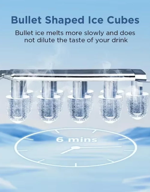 Load image into Gallery viewer, Ice Maker Countertop, Portable Machine with Self-Cleaning, 26.5Lbs/24Hrs, 9 Bullet Ice Cubes in 6 Mins, Basket
