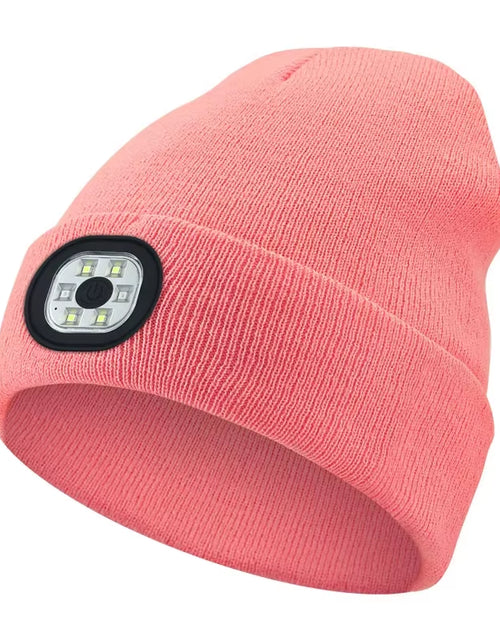 Load image into Gallery viewer, GlowGear™ LED Beanie Hat: USB Rechargeable Winter Headlamp Cap for Warmth &amp; Hands-Free Light
