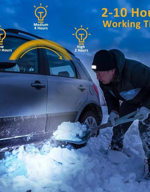 Load image into Gallery viewer, GlowGear™ LED Beanie Hat: USB Rechargeable Winter Headlamp Cap for Warmth &amp; Hands-Free Light
