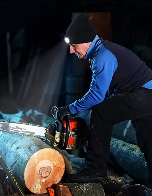 Load image into Gallery viewer, GlowGear™ LED Beanie Hat: USB Rechargeable Winter Headlamp Cap for Warmth &amp; Hands-Free Light
