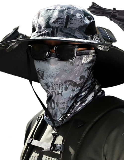 Load image into Gallery viewer, BreezeGuard™ Solar Fan Hat – Cool Comfort Under the Sun
