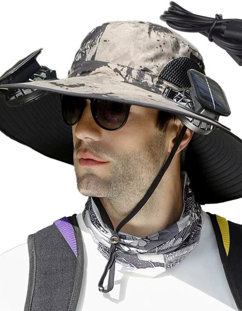 Load image into Gallery viewer, BreezeGuard™ Solar Fan Hat – Cool Comfort Under the Sun
