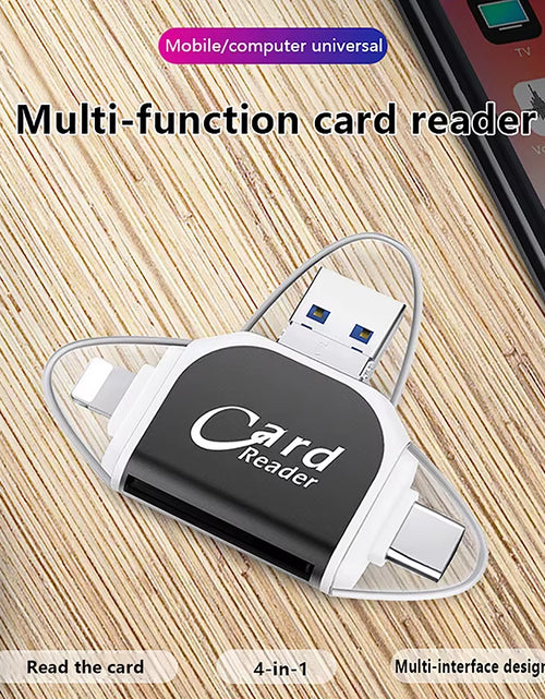 Load image into Gallery viewer, 4-in-1 Card Reader Adapter – Instantly Access Your Camera Shots Anywhere
