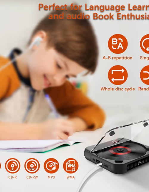 Load image into Gallery viewer, SpinWave™ Portable CD &amp; Bluetooth Music Player – Classic Sound Meets Modern Freedom

