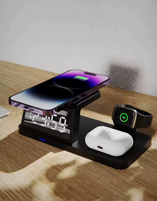 Load image into Gallery viewer, PowerHub Pro 3-in-1: Fast Wireless Charger, Smart Clock &amp; Alarm – All in One Sleek Device
