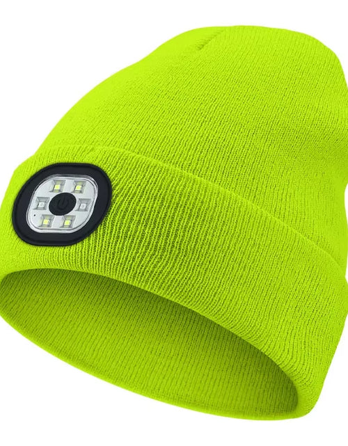 Load image into Gallery viewer, GlowGear™ LED Beanie Hat: USB Rechargeable Winter Headlamp Cap for Warmth &amp; Hands-Free Light
