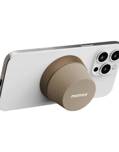 Load image into Gallery viewer, MOMAX 1-Vibe Go: Magnetic Wireless Speaker &amp; Phone Stand with IPX6 Waterproof Protection
