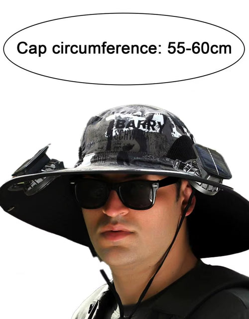 Load image into Gallery viewer, BreezeGuard™ Solar Fan Hat – Cool Comfort Under the Sun
