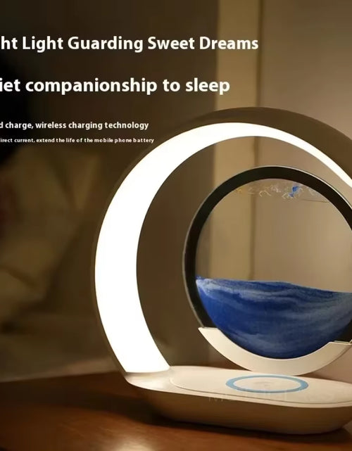 Load image into Gallery viewer, GlowSand™ 3-in-1 Hourglass Lamp: Wireless Charger, Sand Art &amp; Mood Light in One Elegant Design
